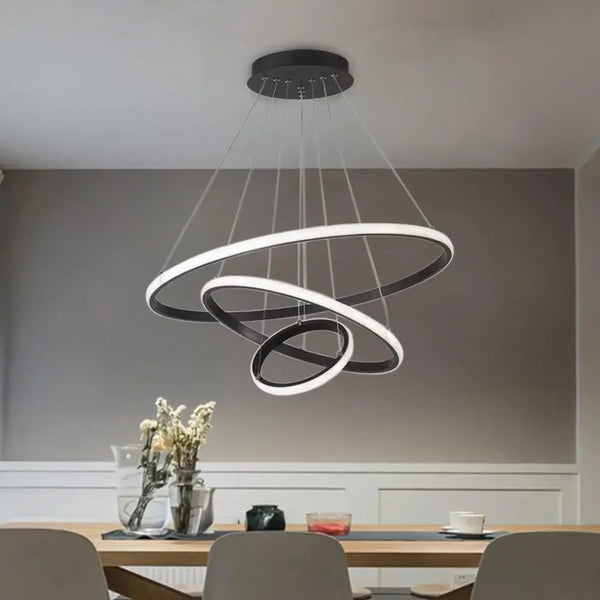 Chandelier lamp with 3 rings