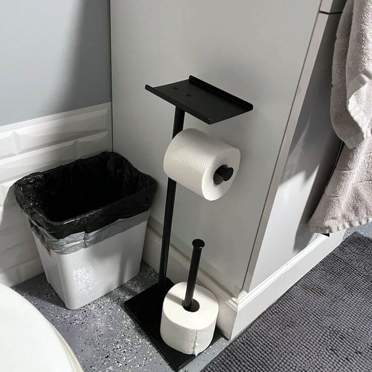 Freestanding Toilet Paper Holder with Top Shelf