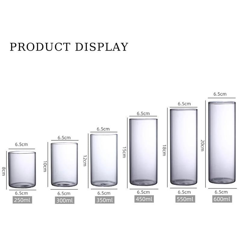 Minimalist Glass Vase Cylindrical Design