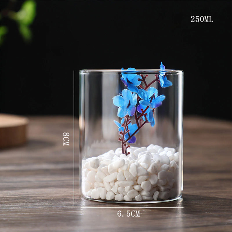 Minimalist Glass Vase Cylindrical Design