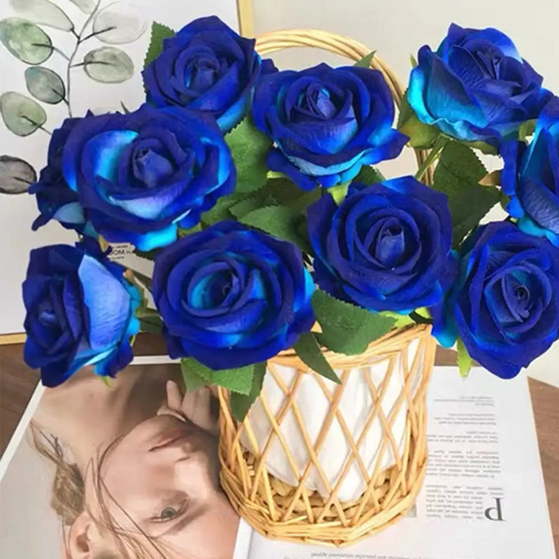 Bouquet of Artificial Blue Roses