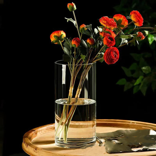 Minimalist Glass Vase Cylindrical Design