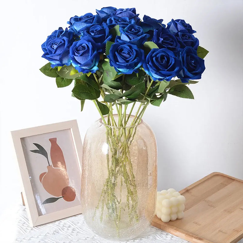 Bouquet of Artificial Blue Roses