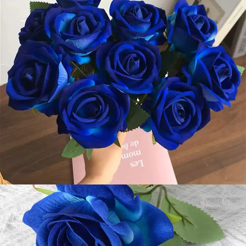 Bouquet of Artificial Blue Roses