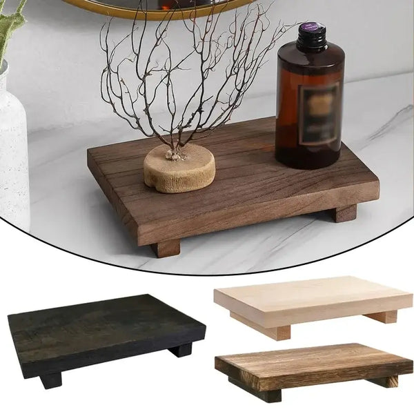 Wooden Tray Pedestal Stand