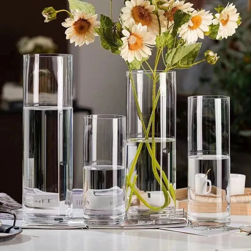 Minimalist Glass Vase Cylindrical Design